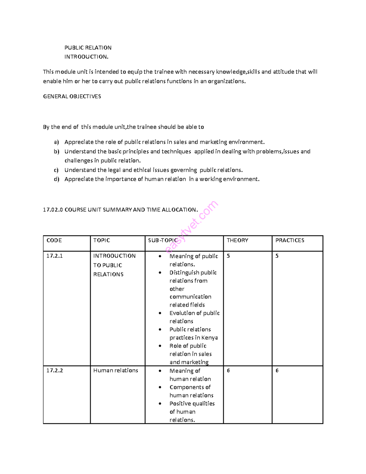 PR 101: Introduction to Public Relations and Human Relations - Studocu