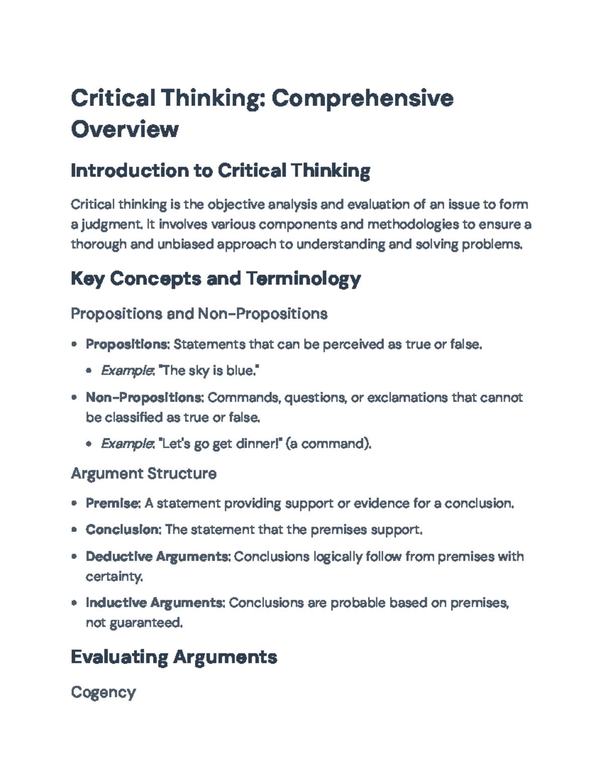 Comprehensive Overview of Critical Thinking Concepts and Techniques ...