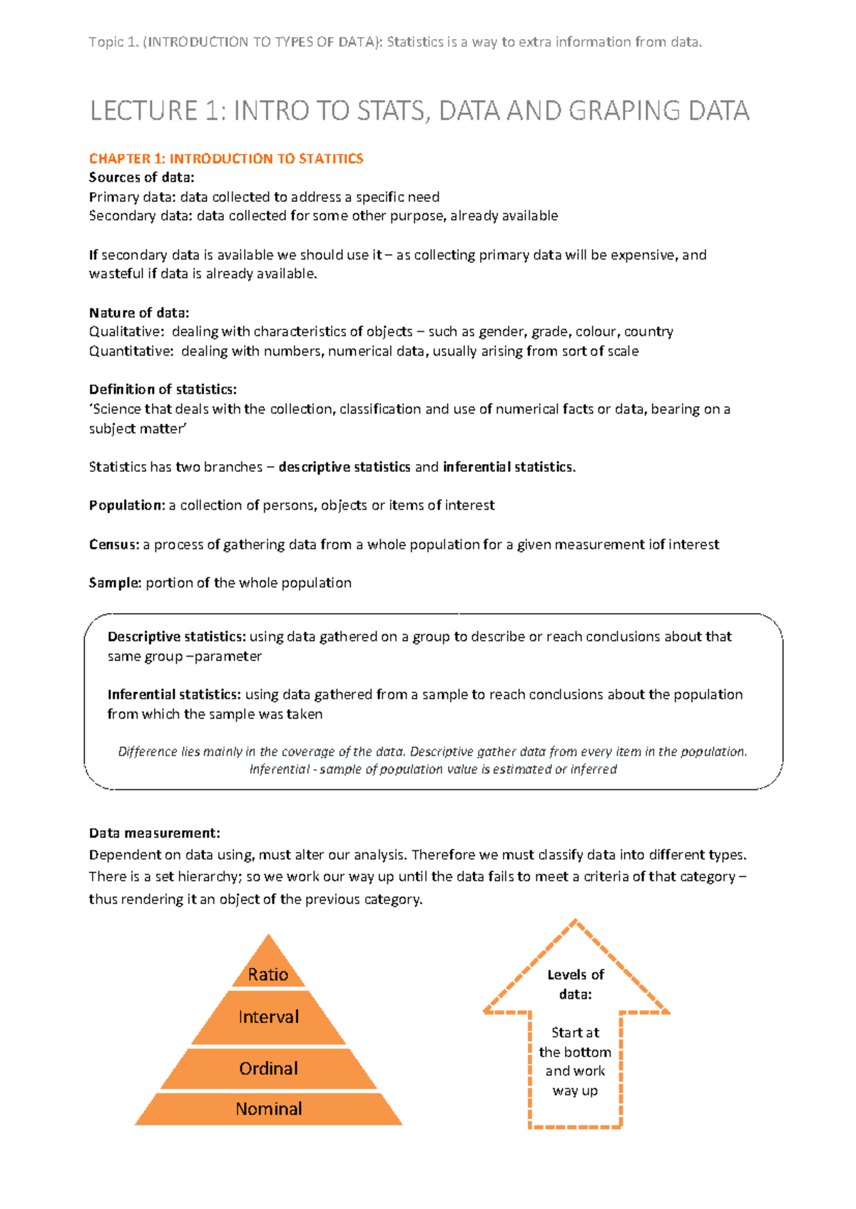 BSTAT 101: Lecture Notes on Statistics, Data, and Probability Concepts ...