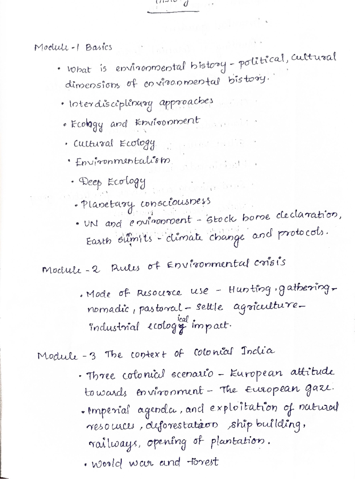 ENV 101: Environmental History - Political & Cultural Dimensions - Studocu