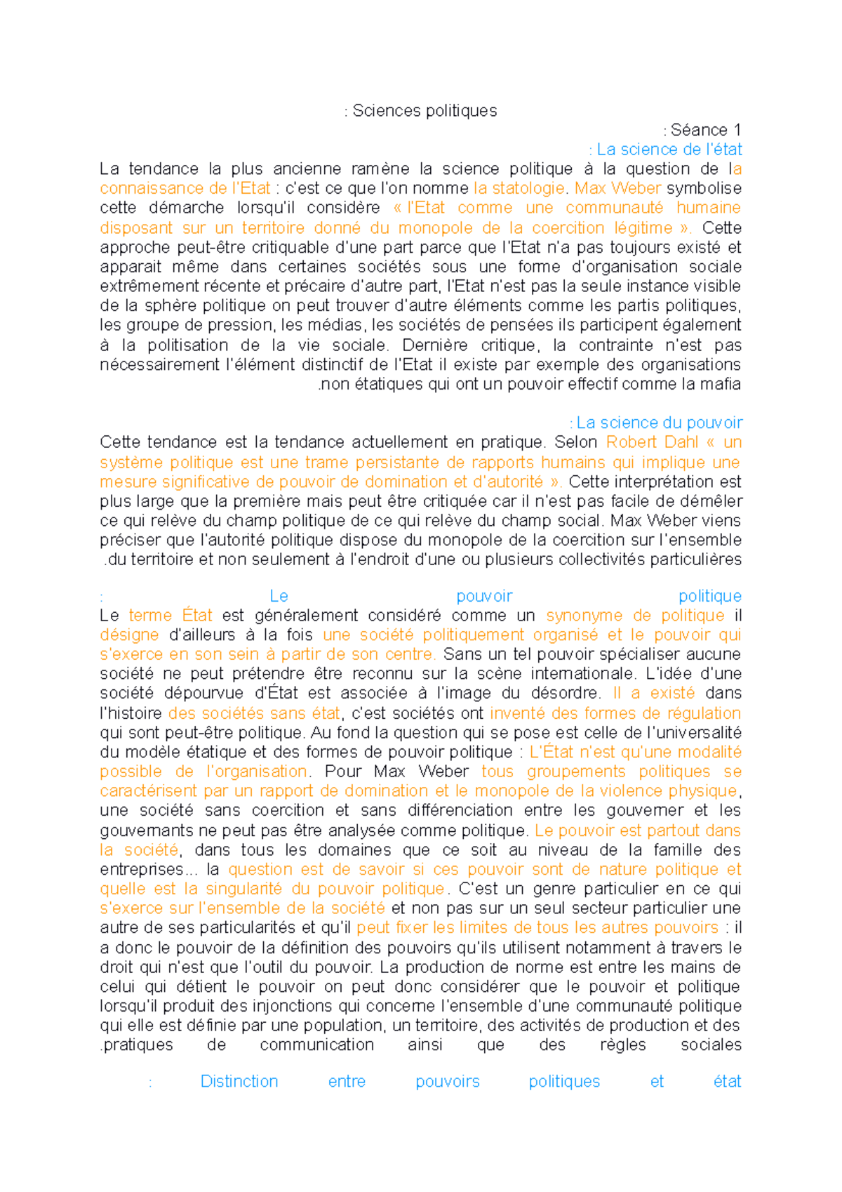 Cours de Science Politique Complet - L1 : Concepts et Évolutions ...