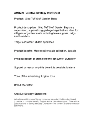 AMB223 Assessment 2: Creative Strategy for QUT's Advertising Course ...
