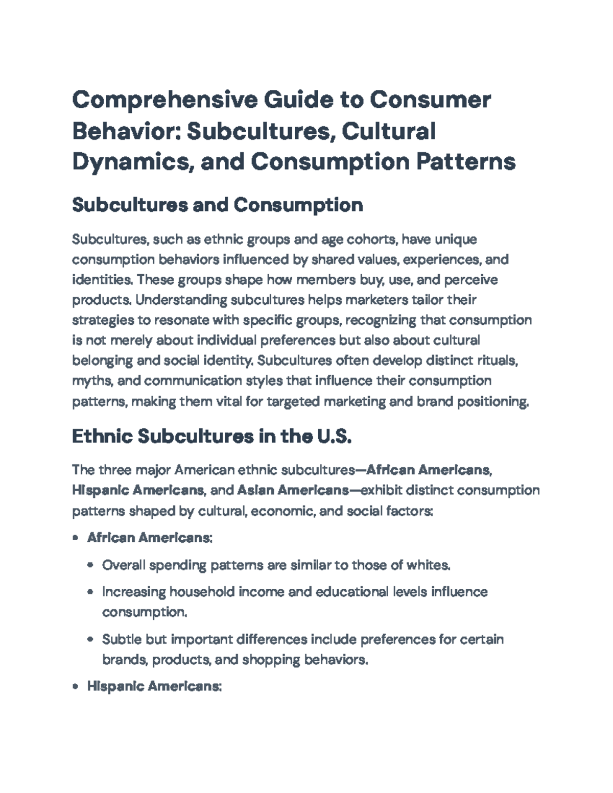 Comprehensive Guide to Consumer Behavior: Subcultures & Consumption ...