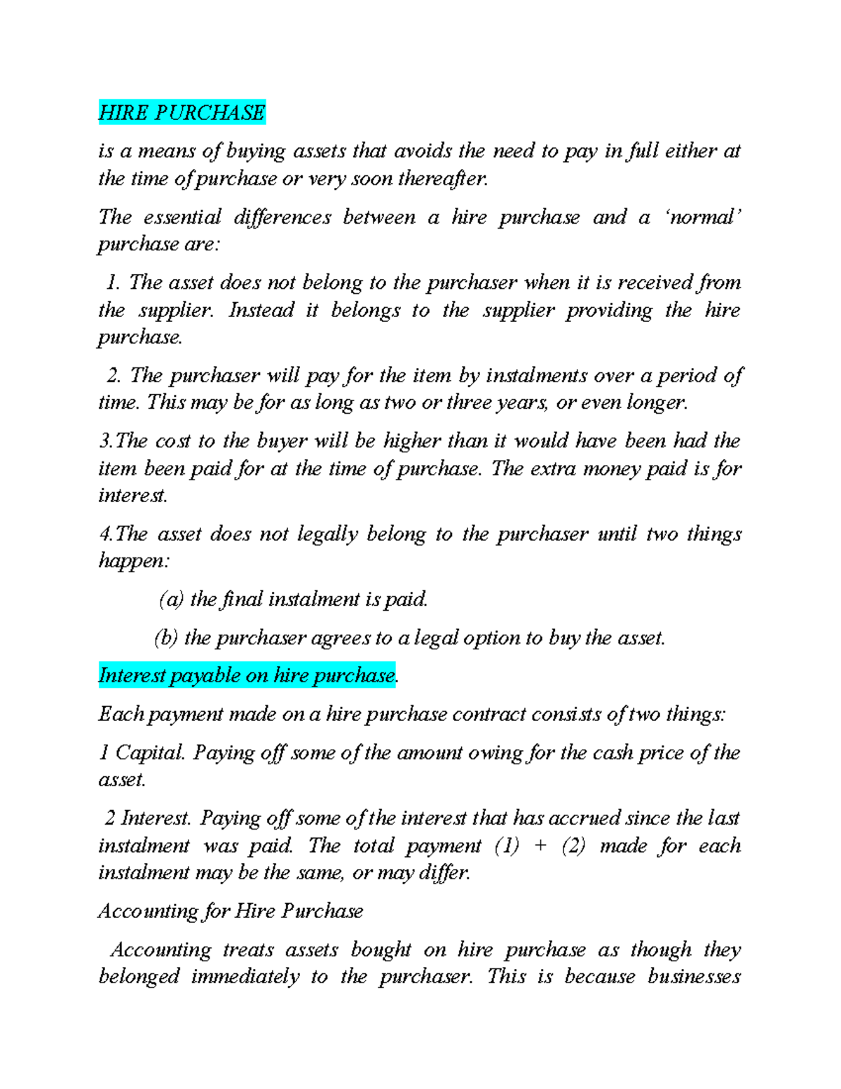 Hire purchase: Understanding the concept and accounting implications ...