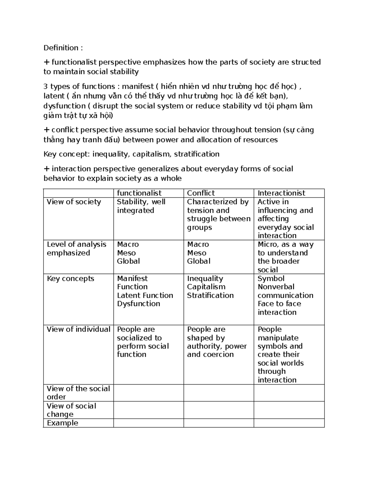Sociology 101: Perspectives on Social Stability and Change - Studocu