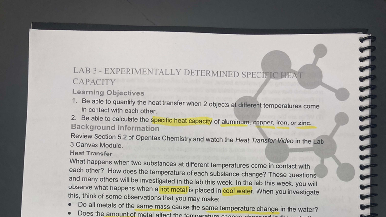 Lab 3 - Heat Transfer Experiments and Specific Heat Calculations - Studocu