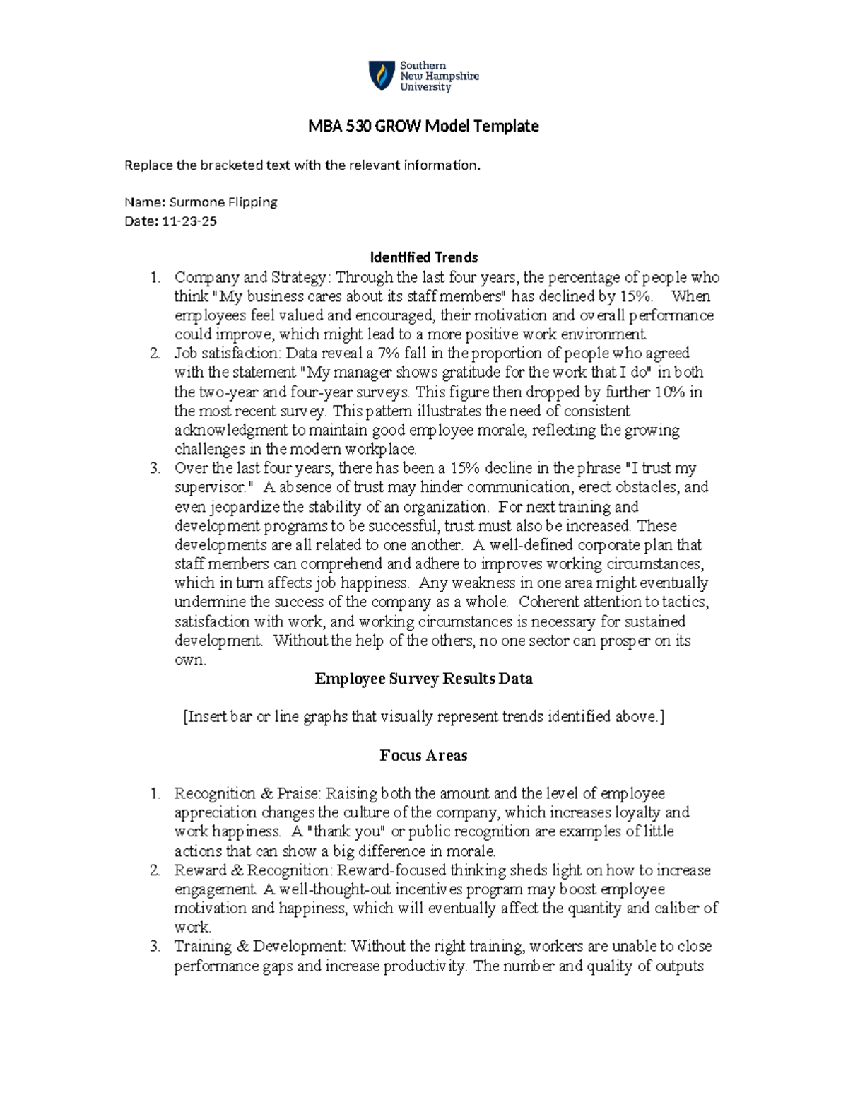MBA 530 GROW Model Analysis and Employee Engagement Strategies - Studocu