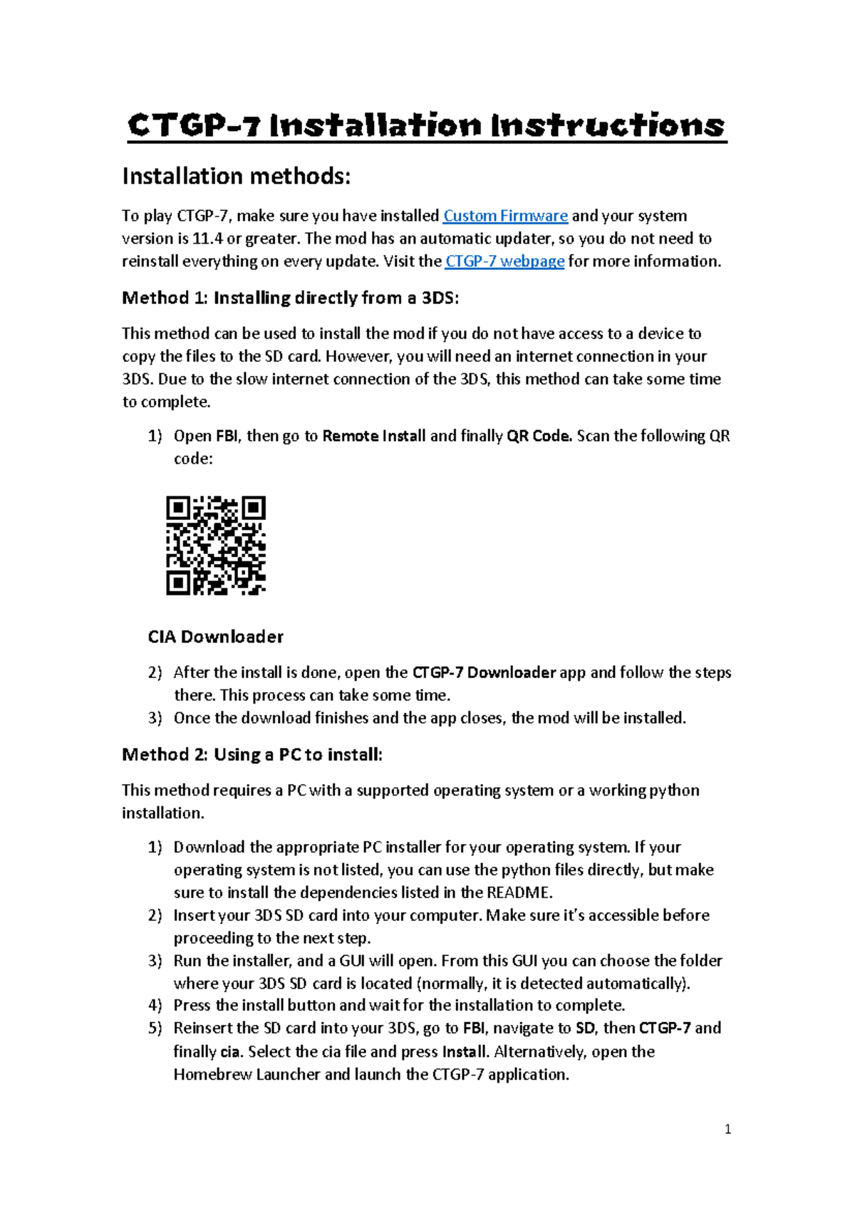 CTGP-7 Installation Guide for Custom Firmware Users - Studocu