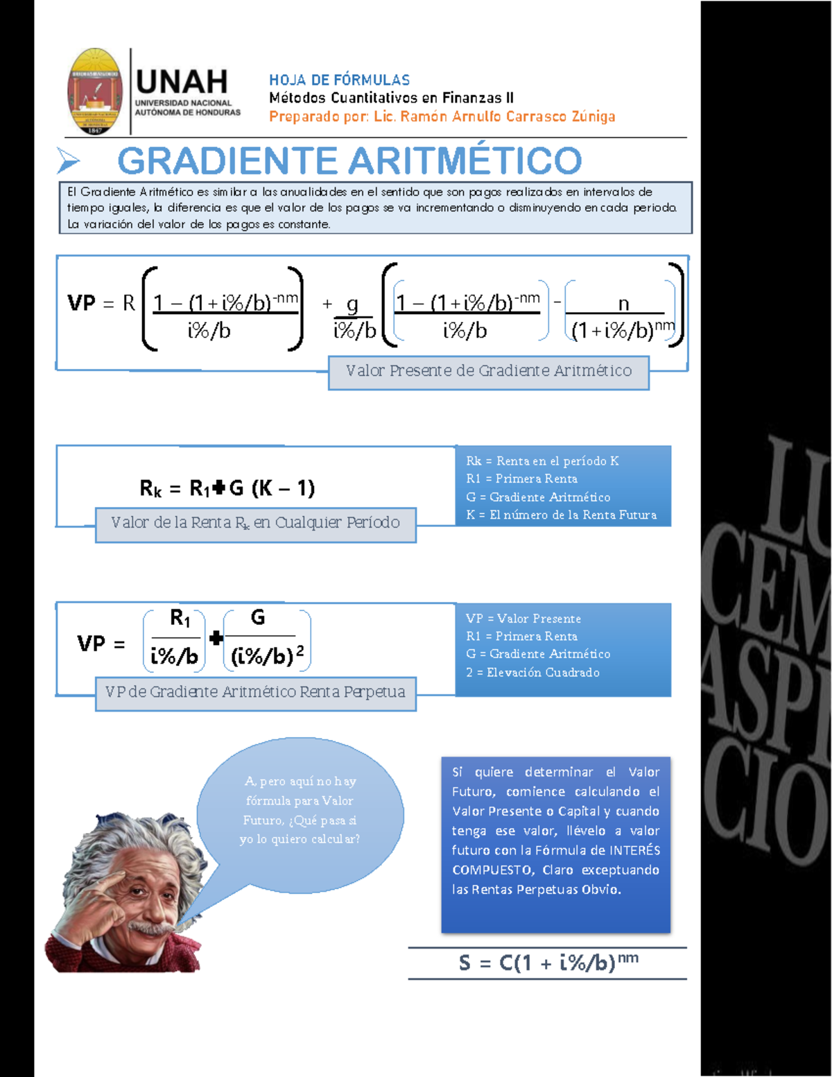Fórmulas de Gradientes Aritméticos - Métodos Cuantitativos II - Studocu