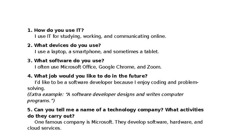 IT Usage and Skills Overview - ENG 101 - Studocu