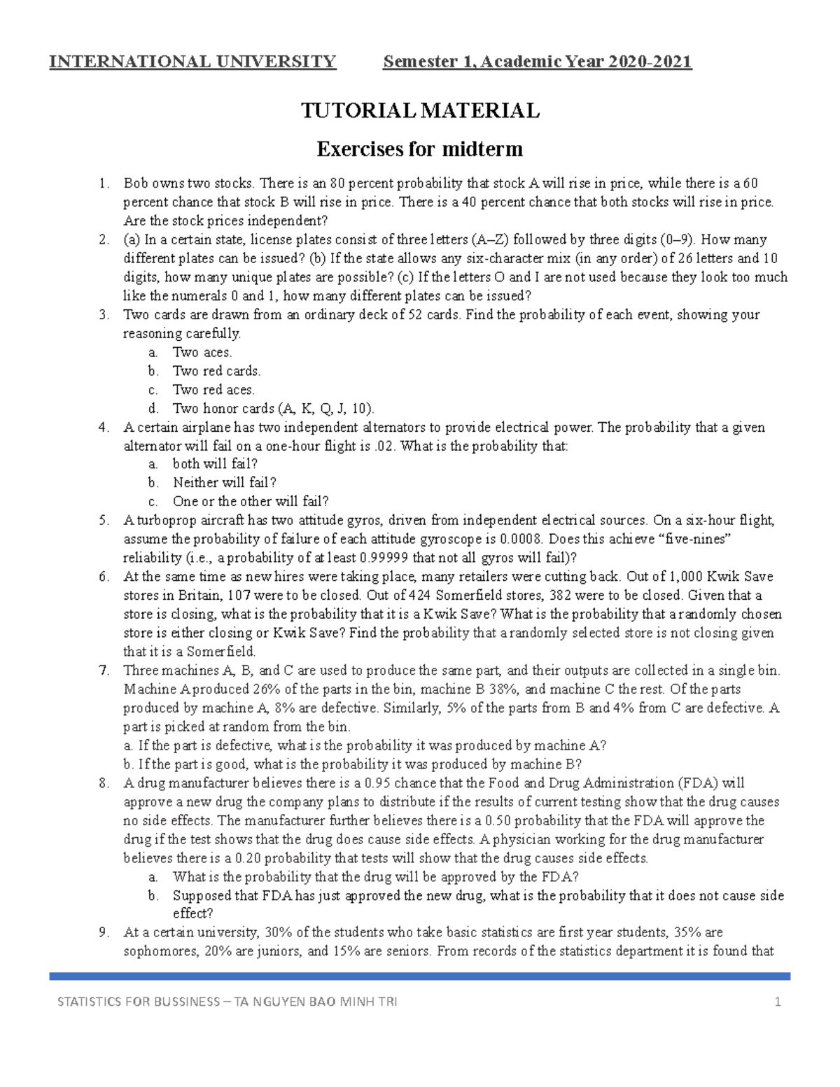Chap 5 Midterm Exercises - Probability and Statistics Analysis - Studocu