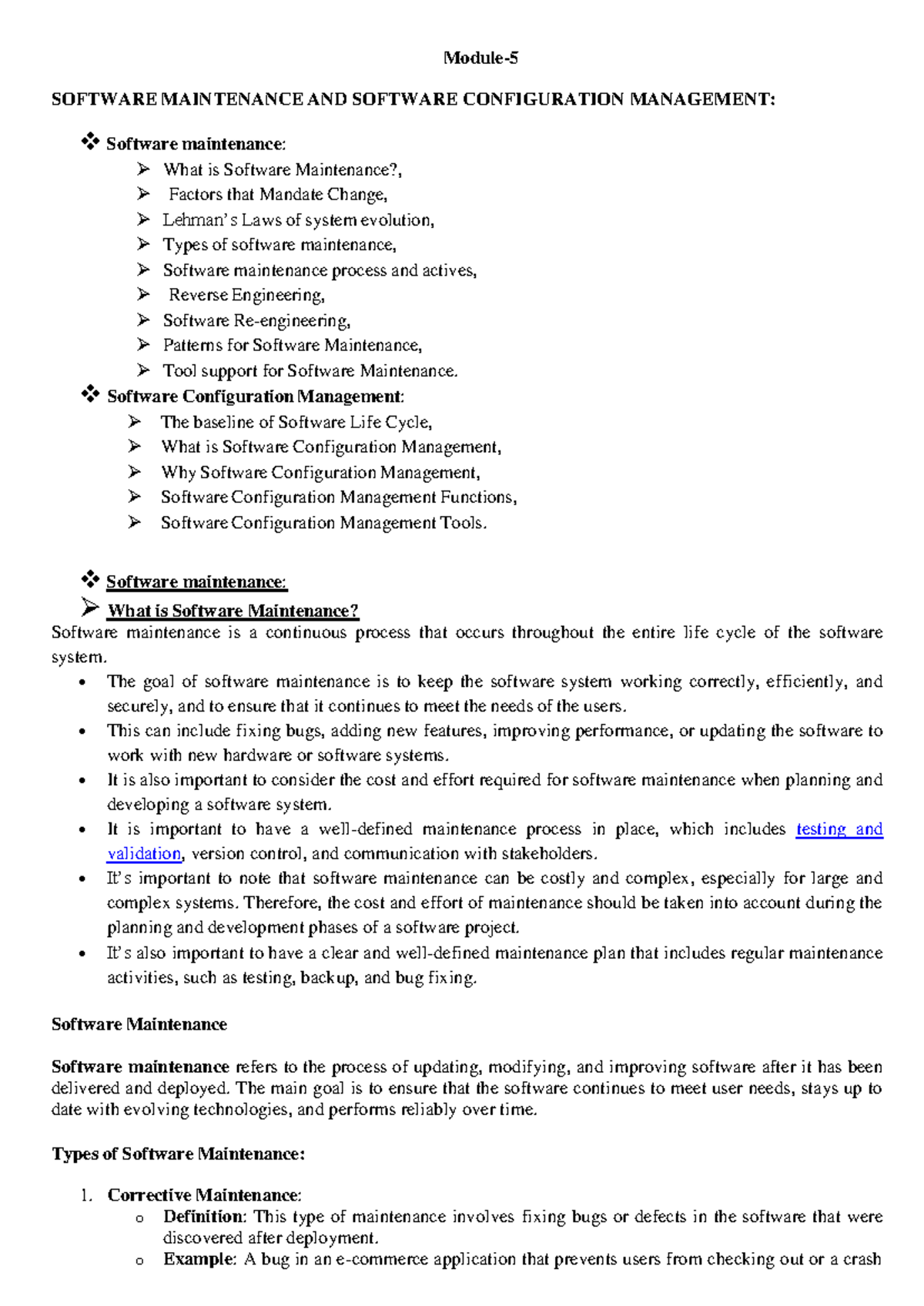 **Title: SE 305: Software Maintenance & Configuration Management ...