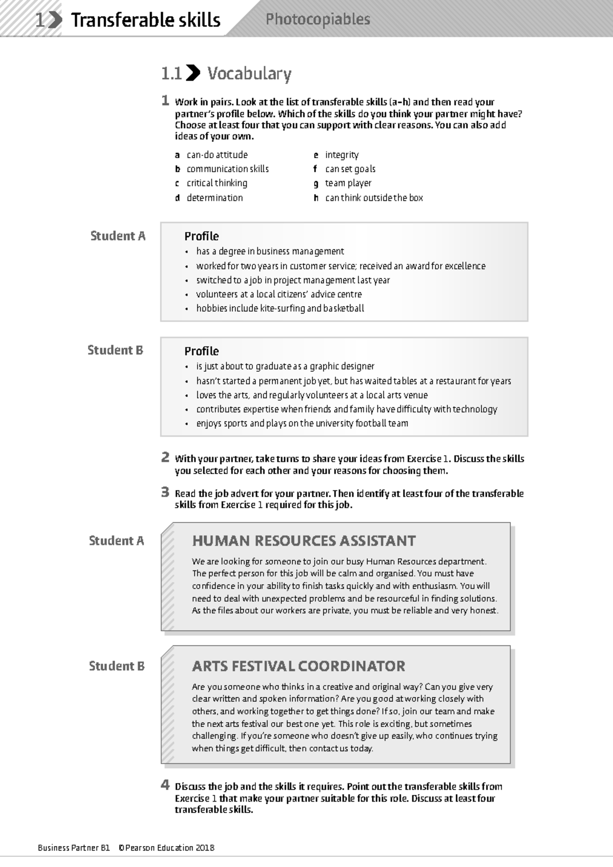 Bus Part B1 Resource Bank: Transferable Skills Discussion Guide - Studocu