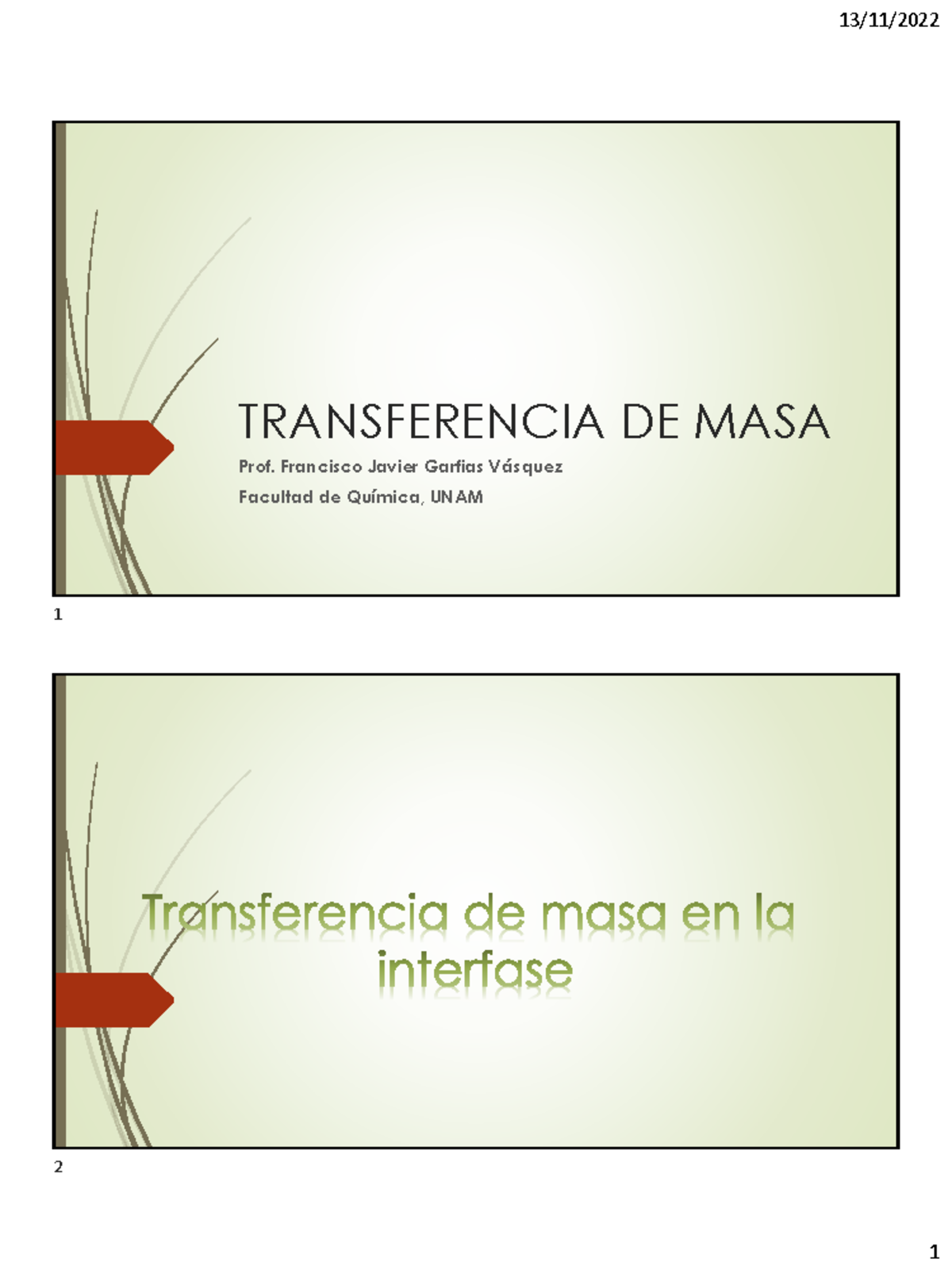 Transferencia de Masa: Conceptos y Problemas en Química Física 5 - Document Preview