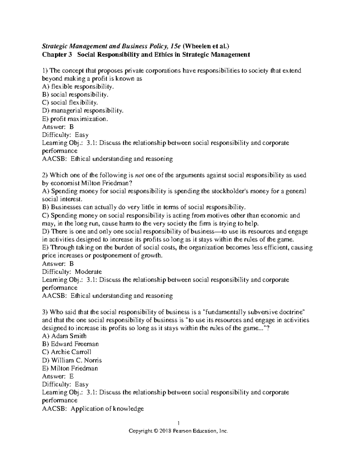 Chapter 03: Social Responsibility & Ethics in Strategic Management ...