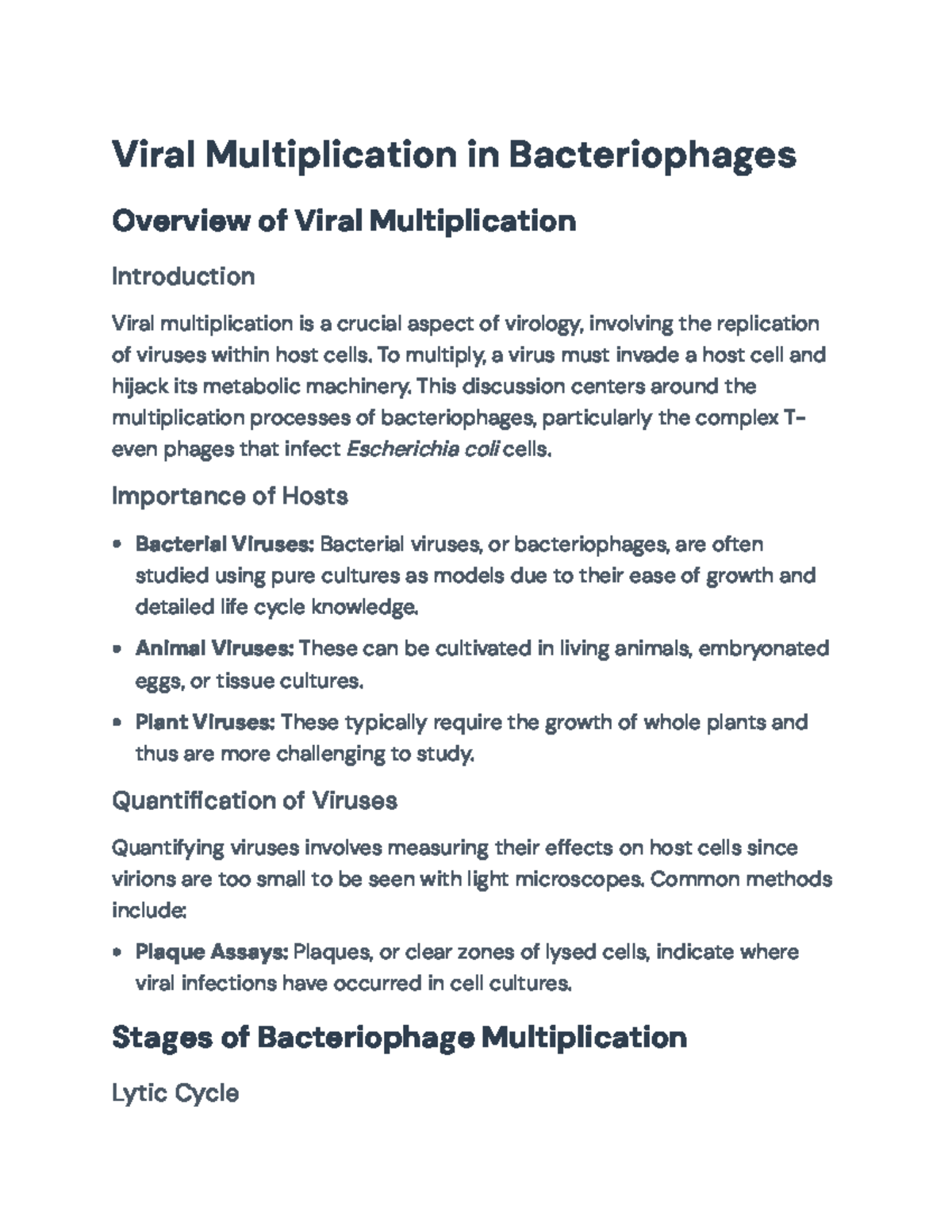 Understanding Bacteriophage Multiplication: Lytic & Lysogenic Cycles ...
