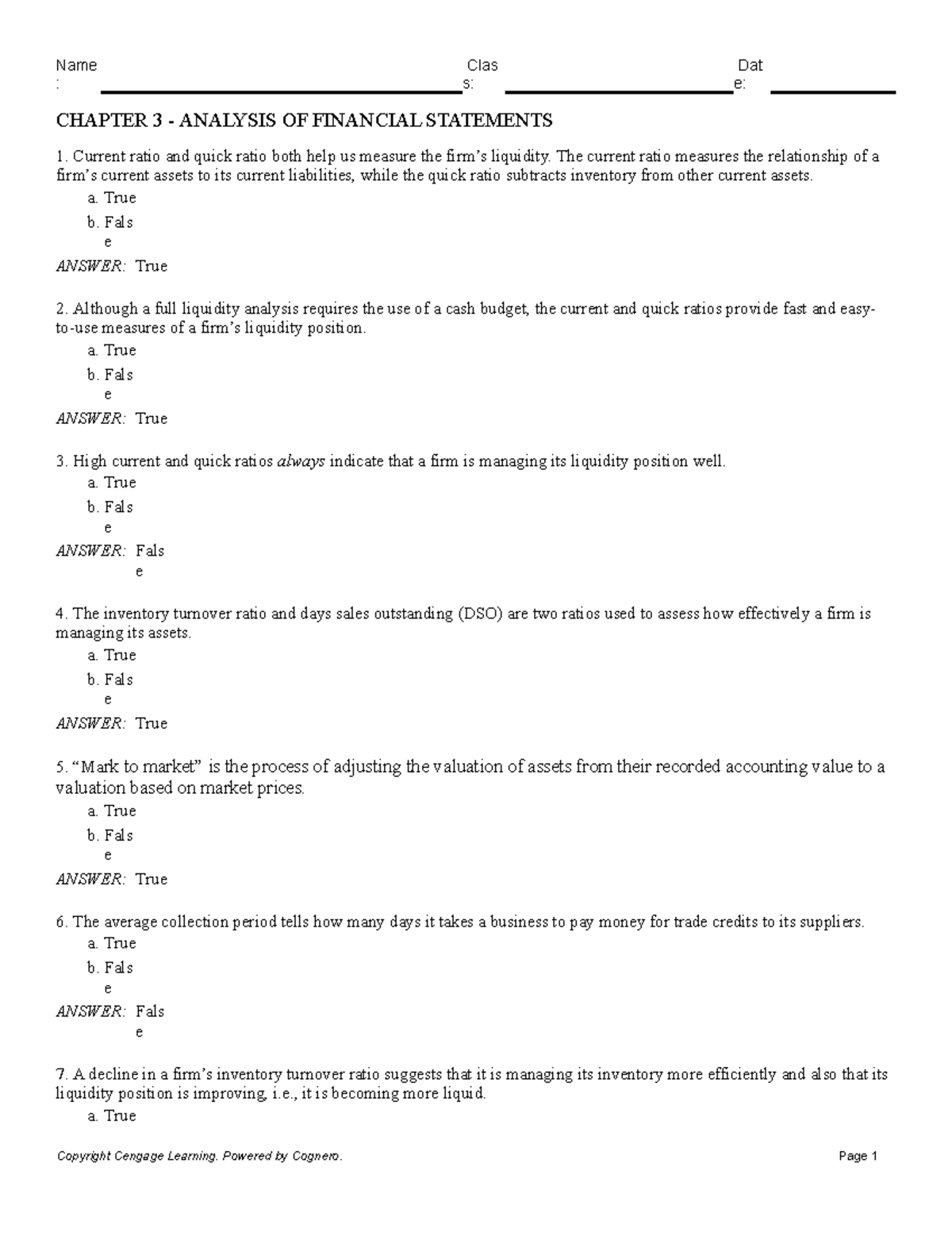 Chapter 3 - Analysis OF Financial Statements - : s: e: CHAPTER 3 ...
