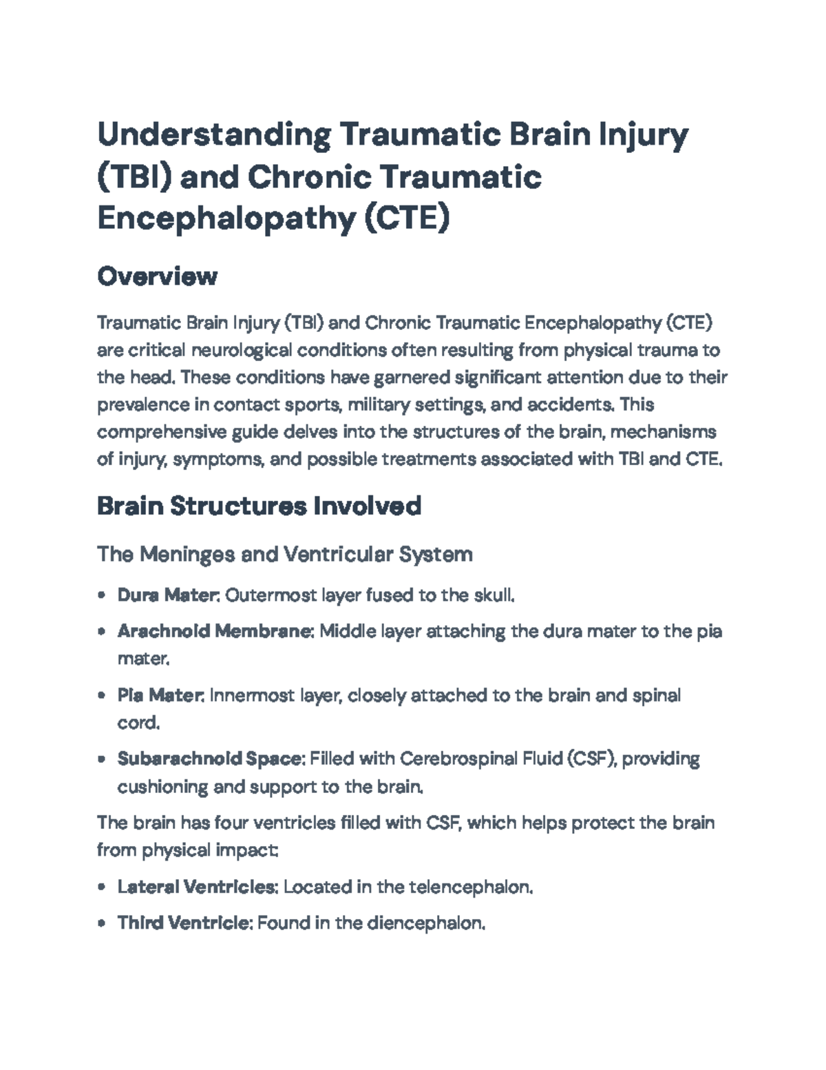 Understanding Traumatic Brain Injury (TBI) and CTE: A Comprehensive ...
