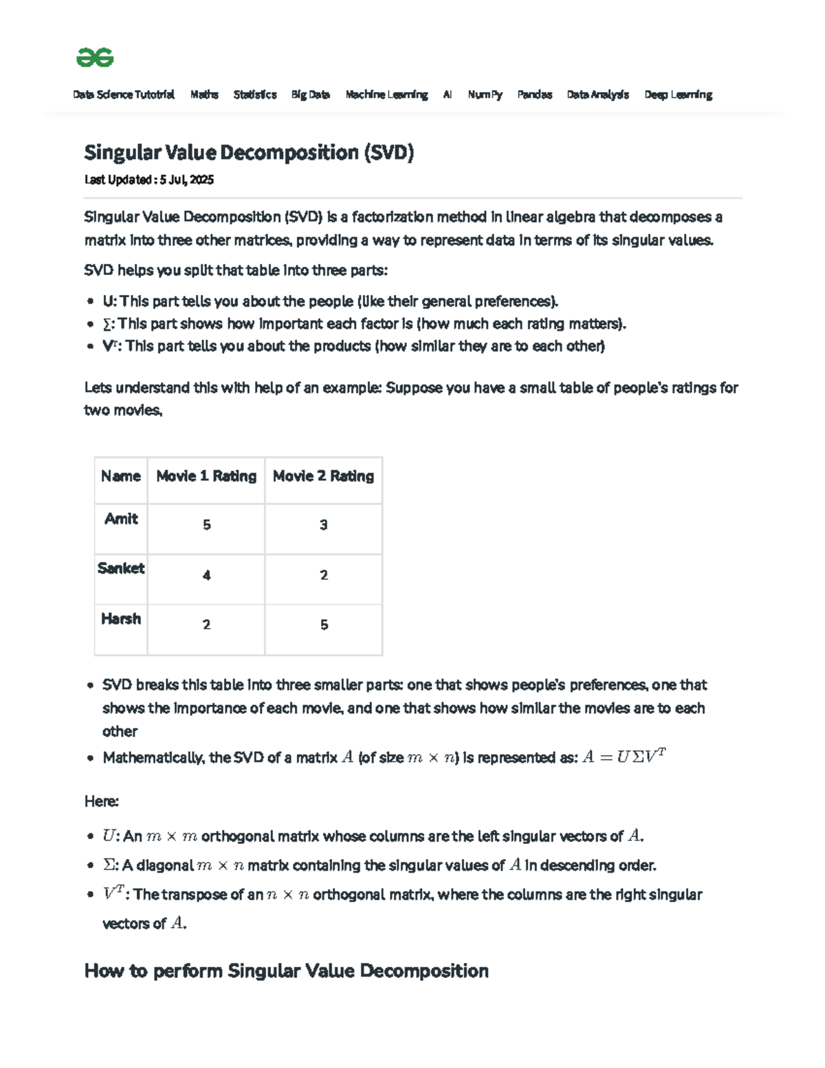 SVD in Data Science: A Comprehensive Guide (DSC 101) - Studocu
