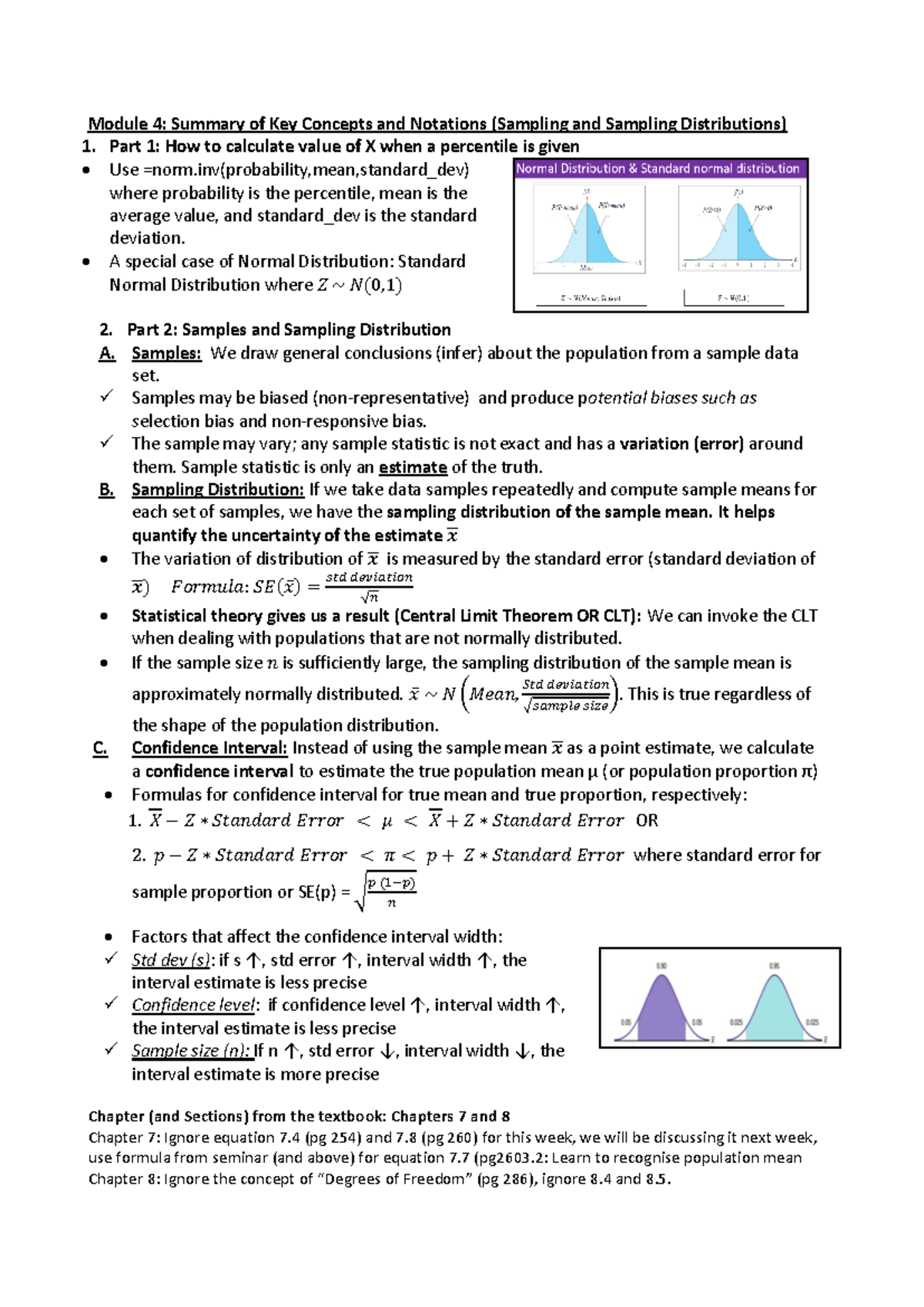 Seminar 4 Summary Notes - Module 4 : Summary of Key Concepts and ...