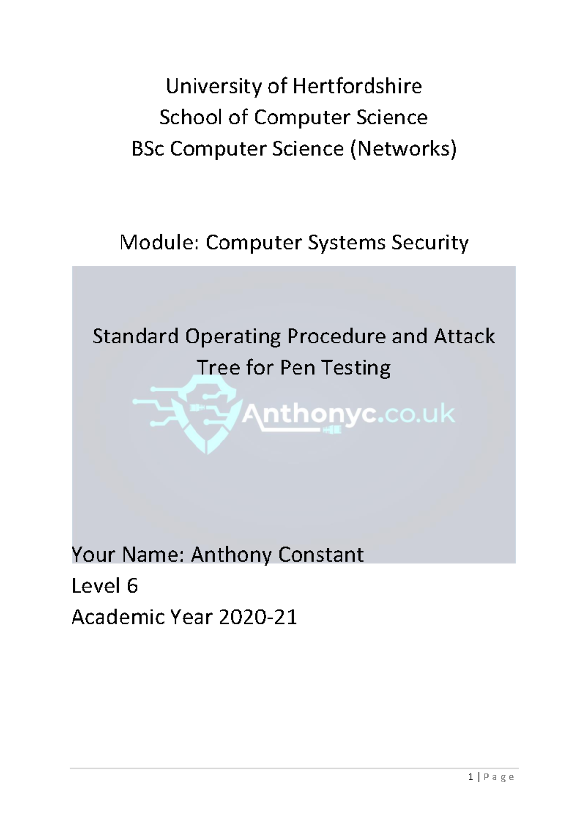 Final Exam SOP for Penetration Testing (CS6005) at University of ...