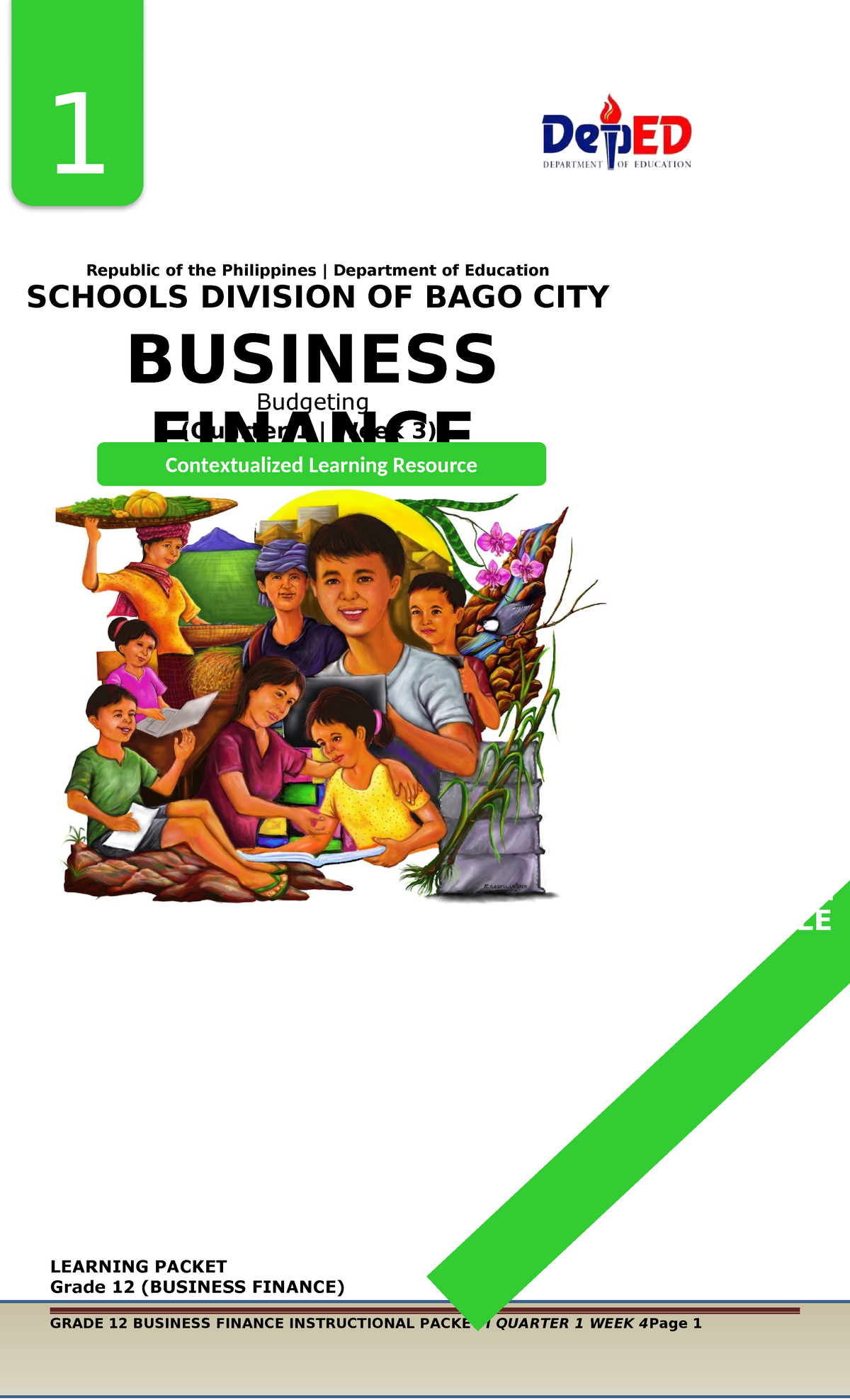 Grade 12 Business Finance Instructional Packet: Quarter 1 Week 4 ...