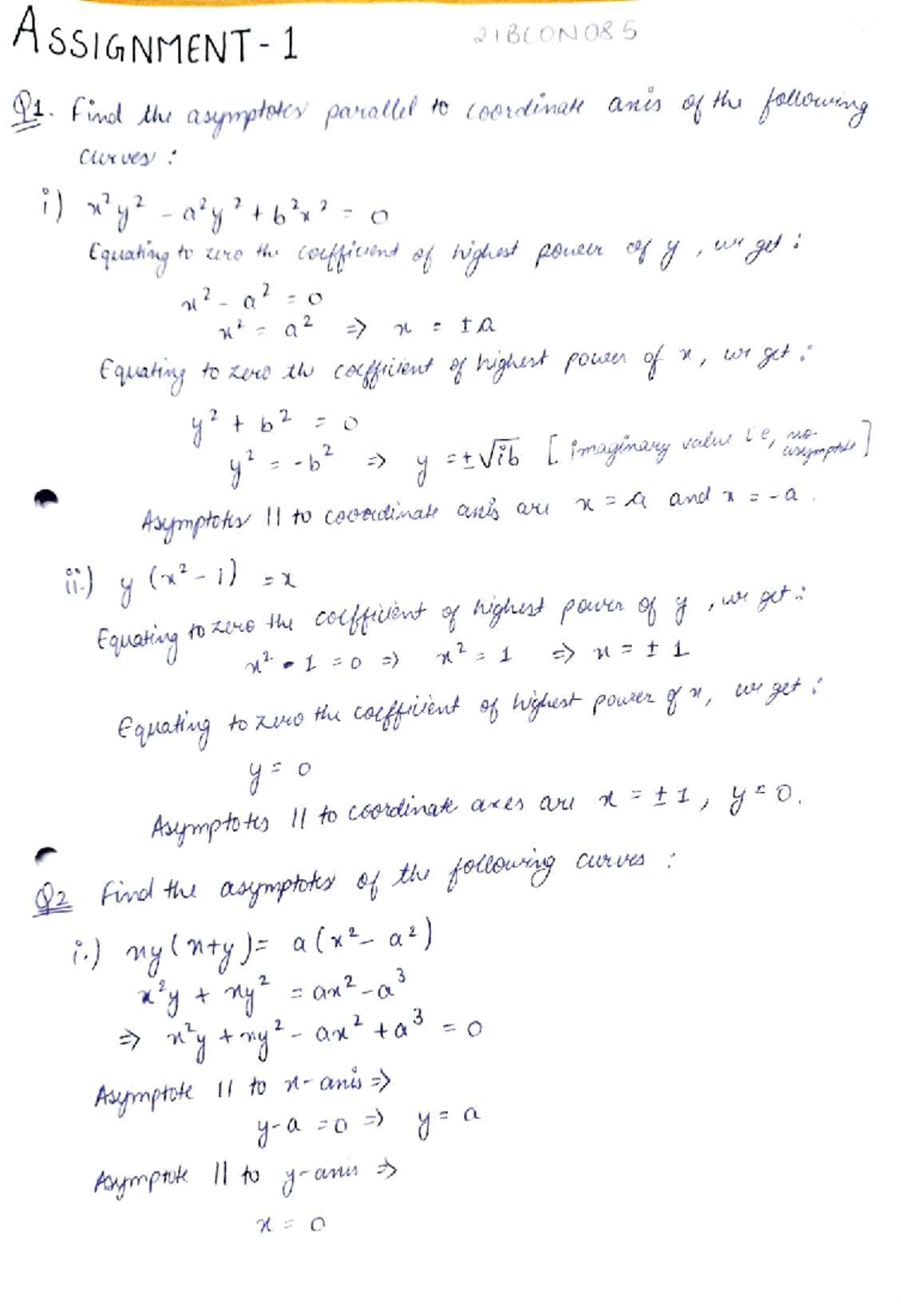 Mathematics Assignment 1 (Course Code: 1BCONO8) - Studocu