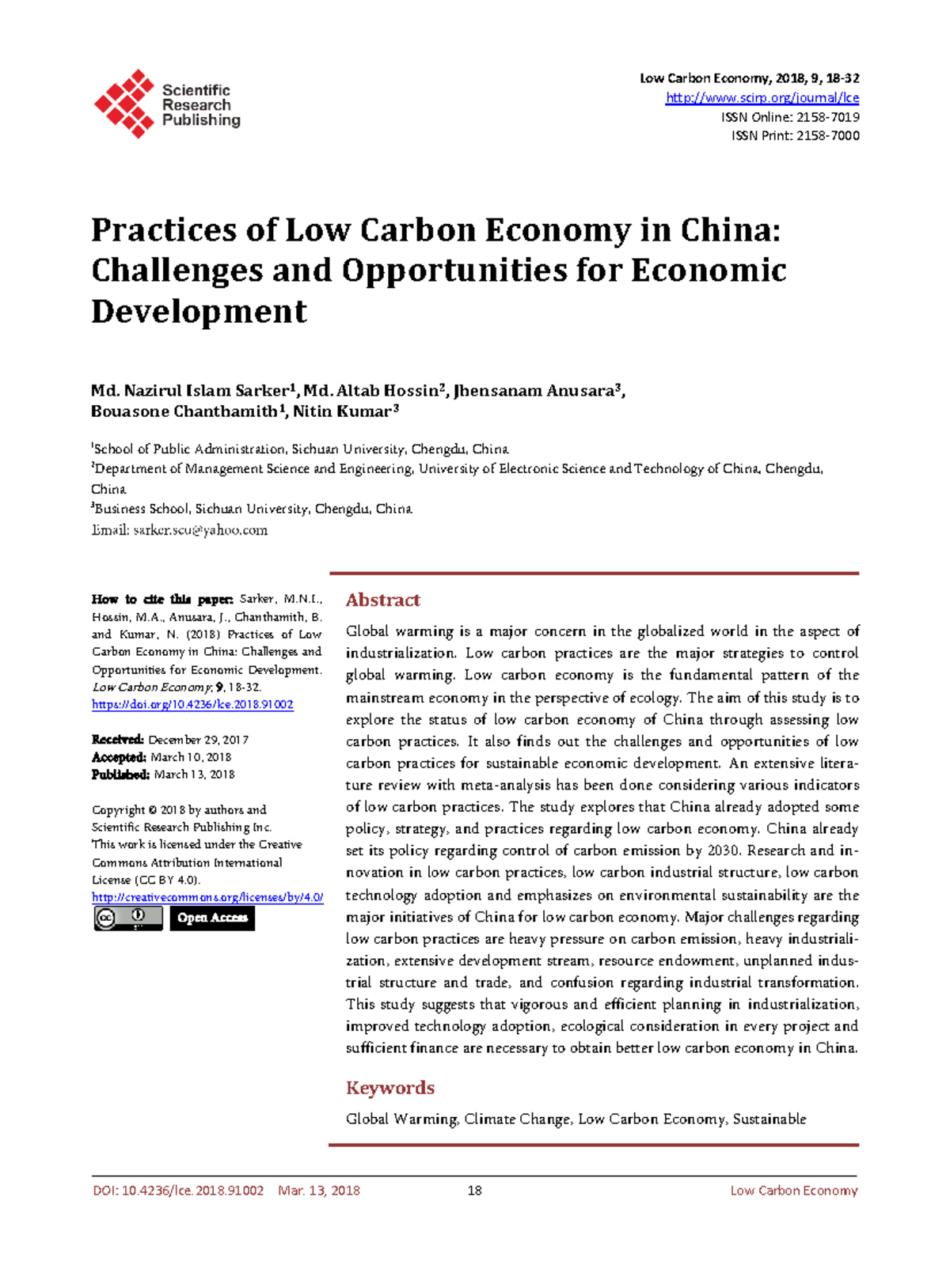 Practices of Low Carbon Economy in China Challenge - Low Carbon Economy ...