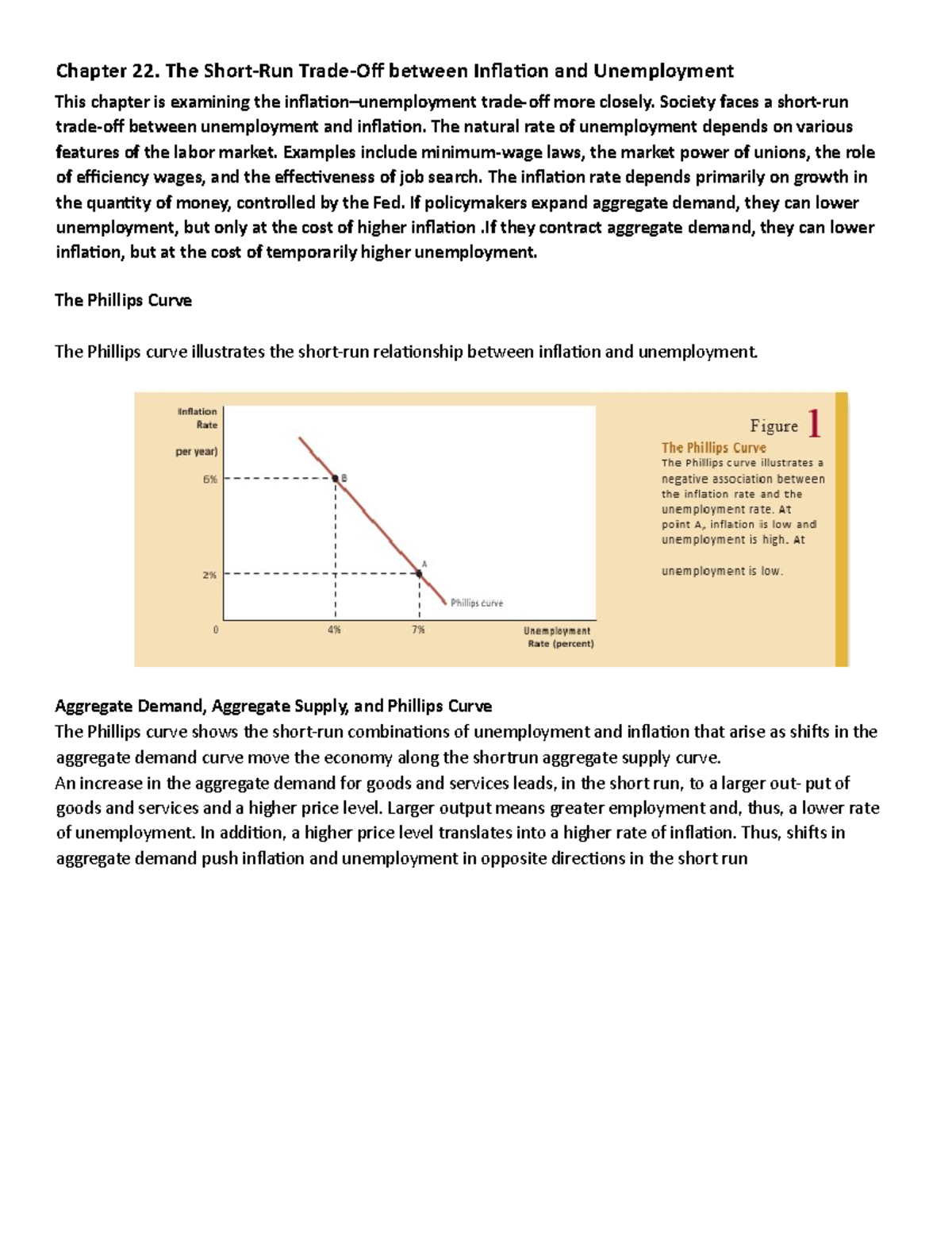 Chapter 22 - Summary: Inflation and Unemployment in Macroeconomics ...