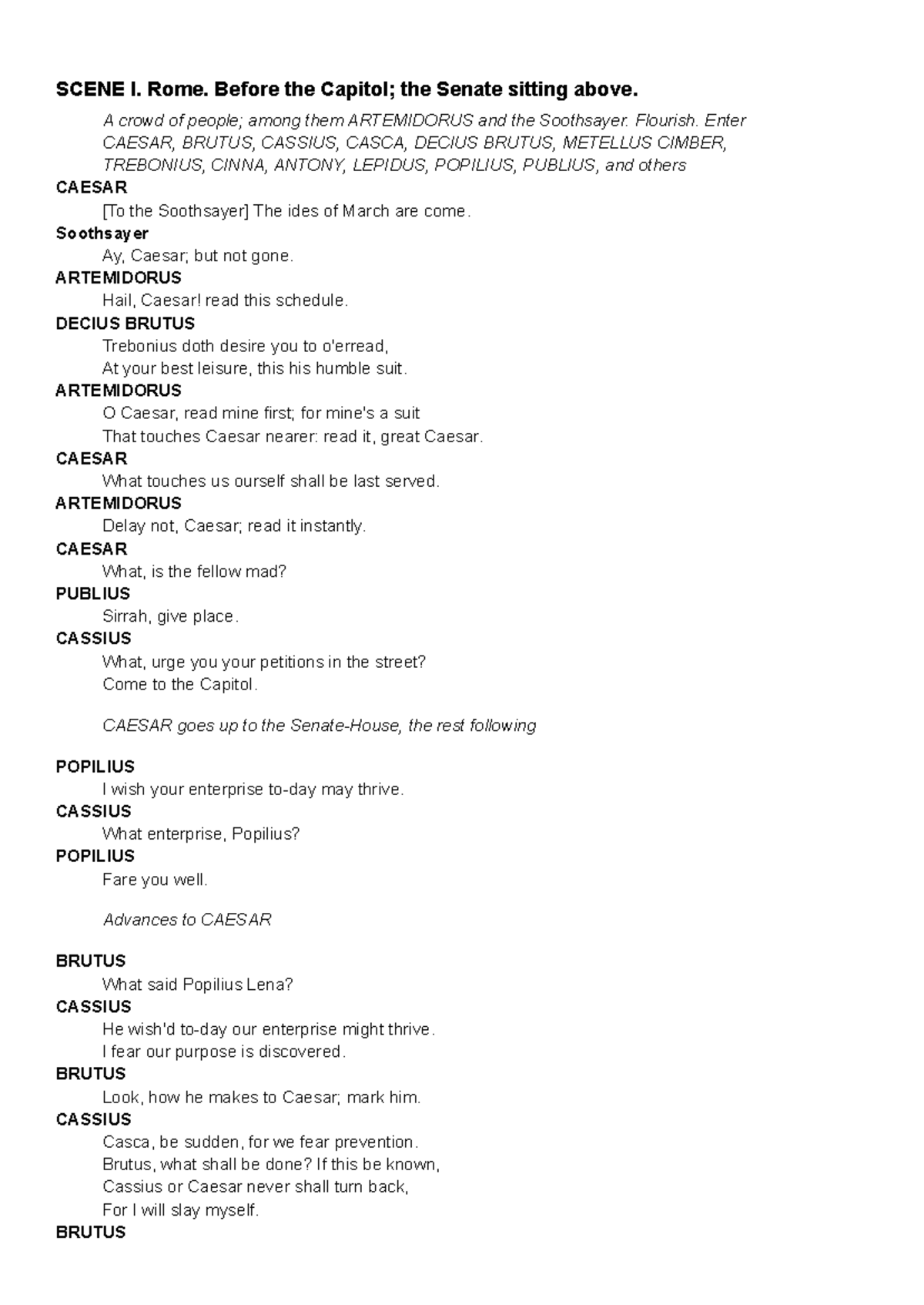 Julius Caesar Act 3 Study Guide and Key Notes - Studocu