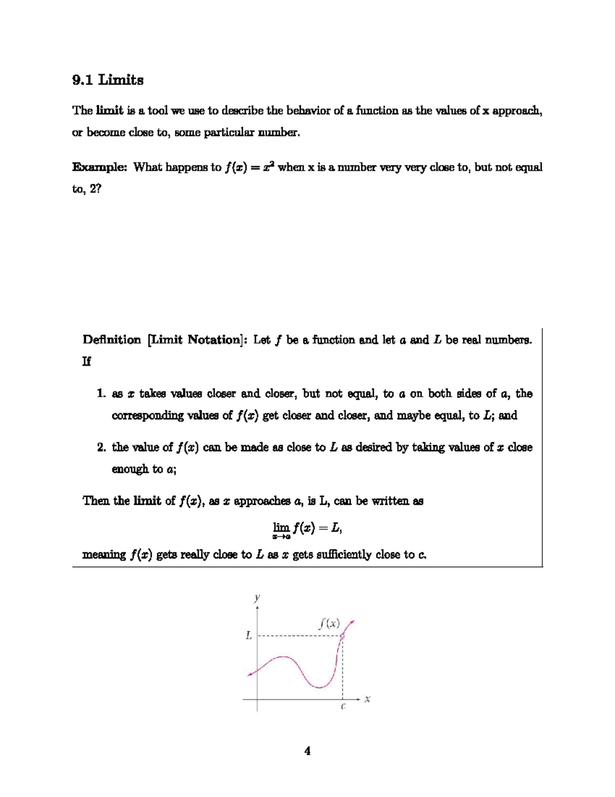 9.1 Limits: Lecture Notes on Function Behavior (2024) - Studocu