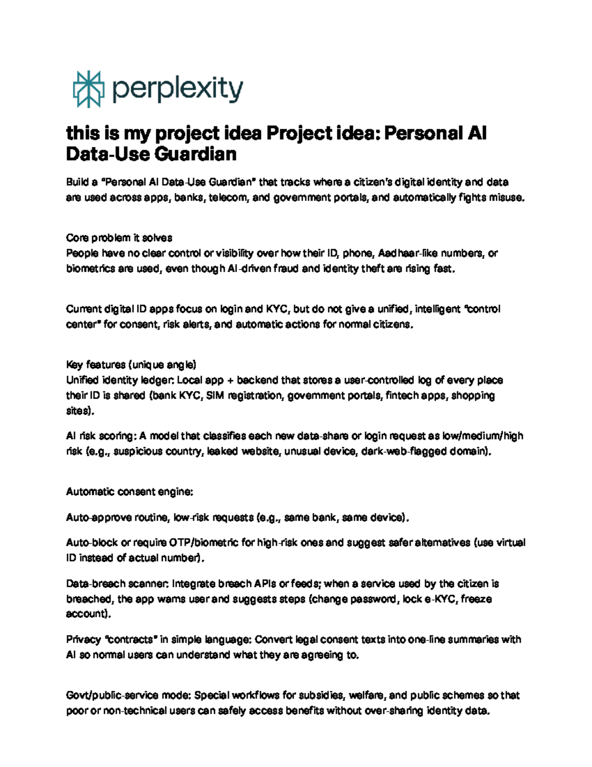 Personal AI Guardian Project Blueprint for Competition - Studocu