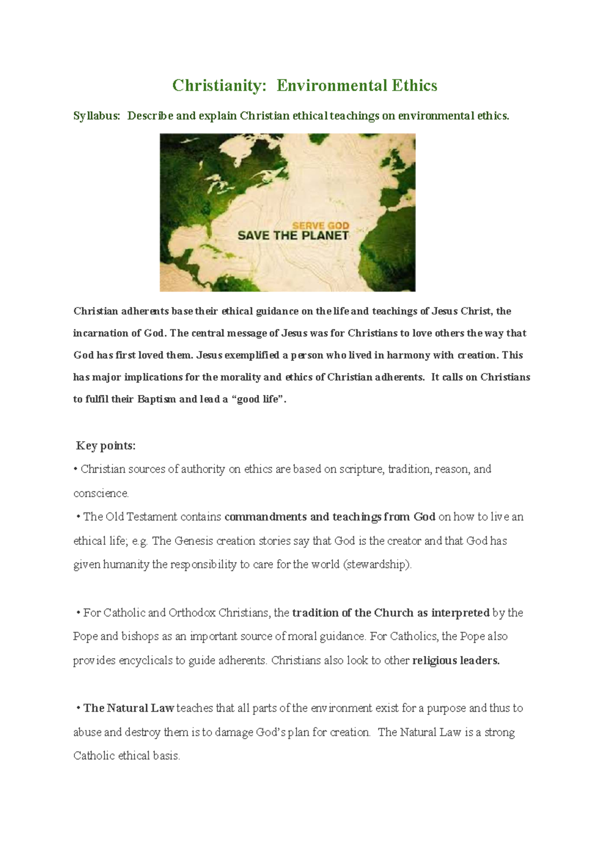 Christianity Environmental Ethics - Christianity: Environmental Ethics ...