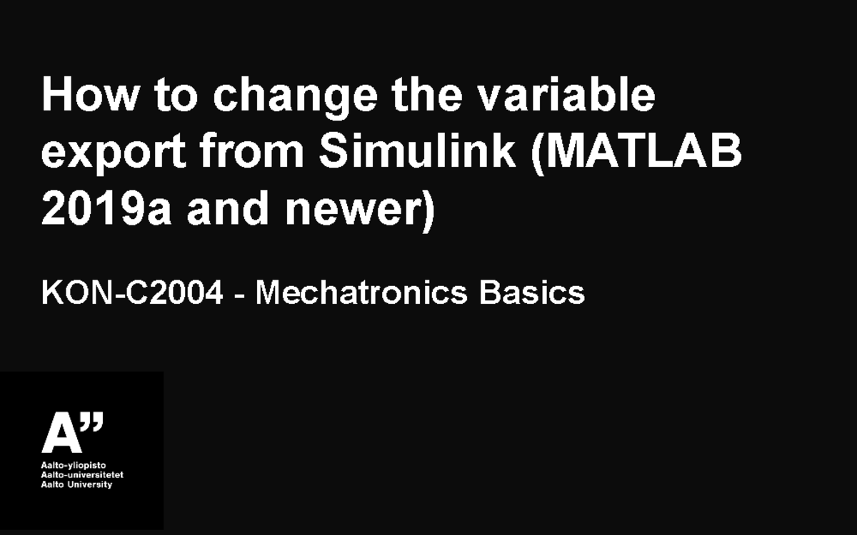 Simulink settings - How to change the variable export from Simulink ...