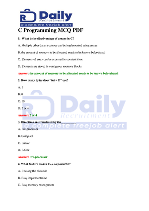 100 multiple choice questions in C programming MCQs - Computer ...