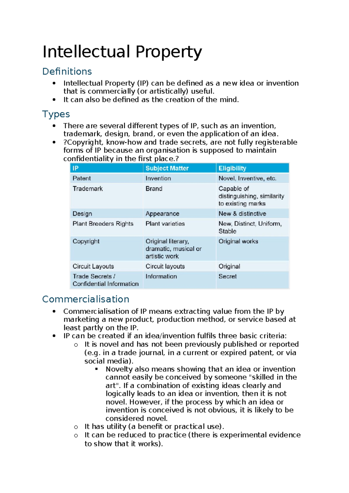 Intellectual Property Notes - Intellectual Property Definitions ...