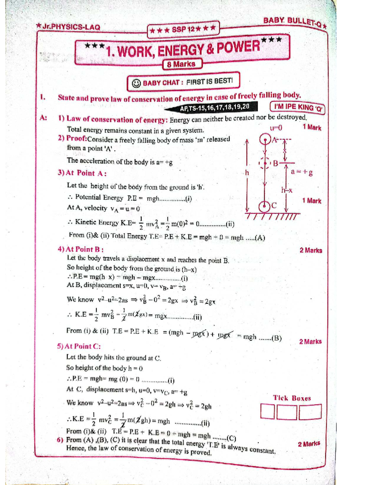 BA SSP 12-32: Work, Energy, and Oscillations Study Notes - Studocu