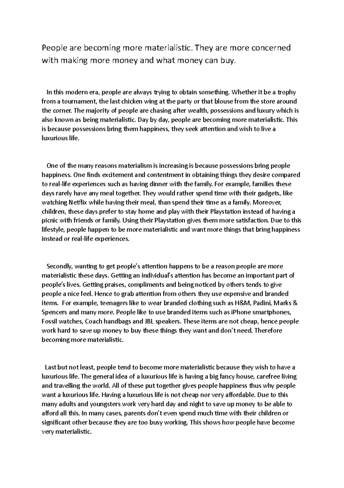 Materialism in Modern Society: Analysis and Impacts on Relationships ...