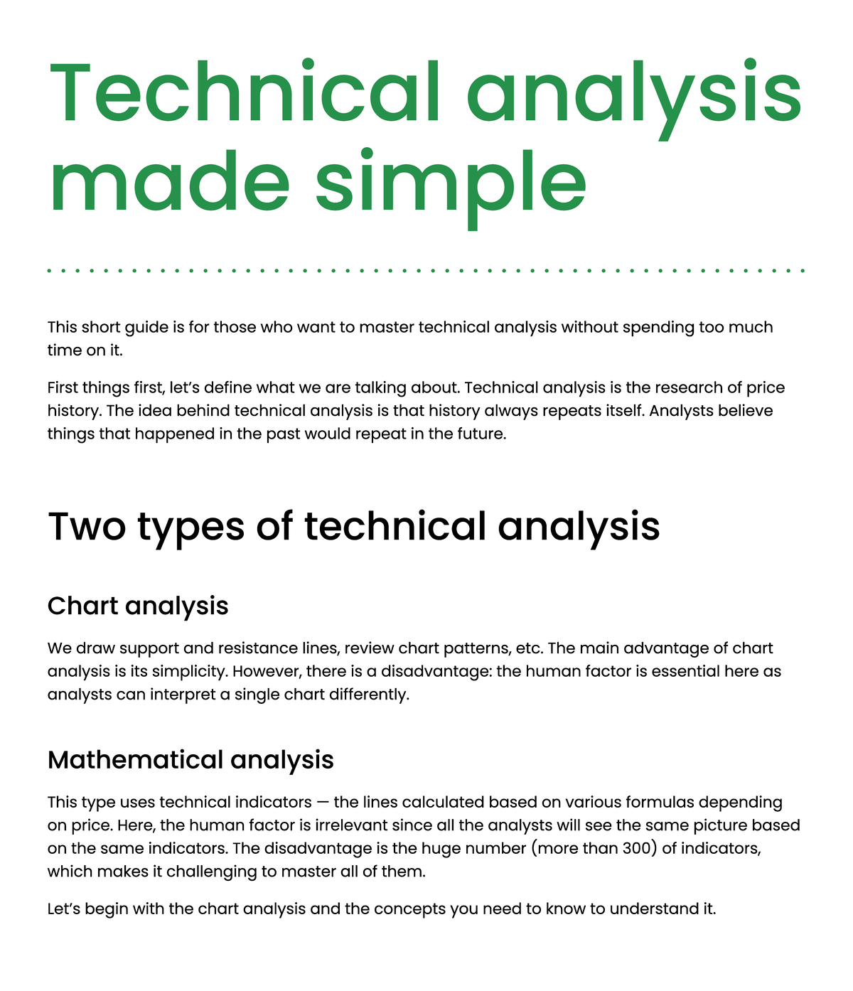 Technical Analysis Simplified: A Guide to Chart & Math Methods - Studocu