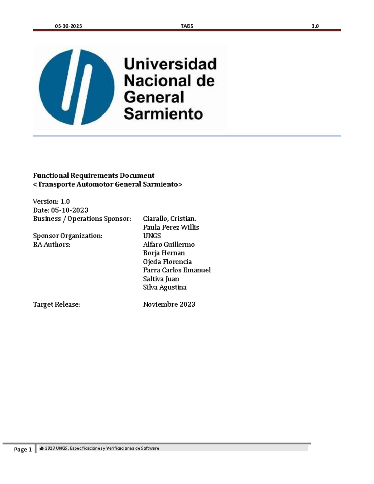 UNGS TP22C2023 G2 v2mb - dfdfdfd - Functional Requirements Document