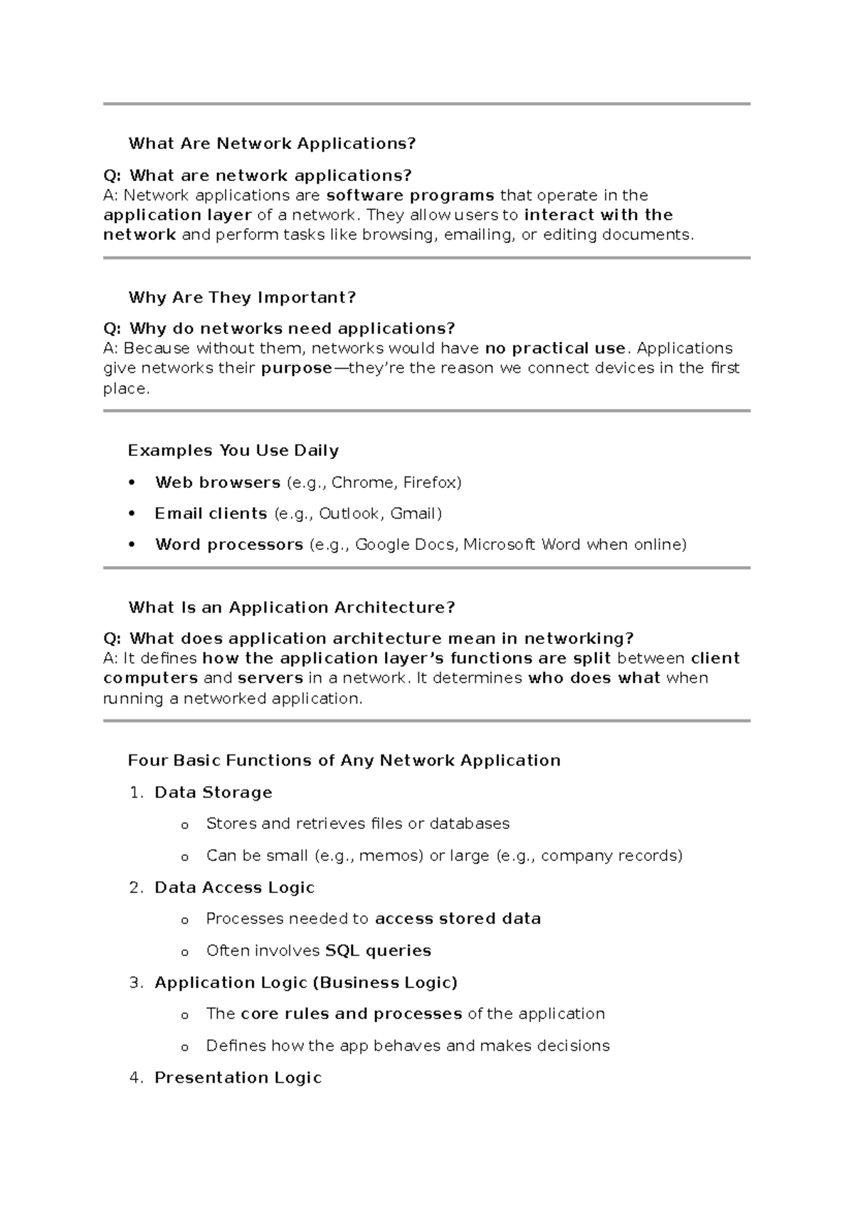 Networking Applications Overview: Chapter 2 (Course Code: NET101) - Studocu
