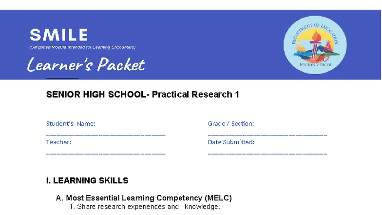 Practical Research 1 Q1 Lesson Plan and Activities - Studocu