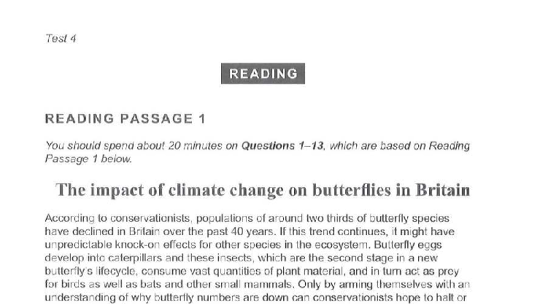 IELTS CAM 19 Test 4 Reading Passage Analysis and Questions - Studocu
