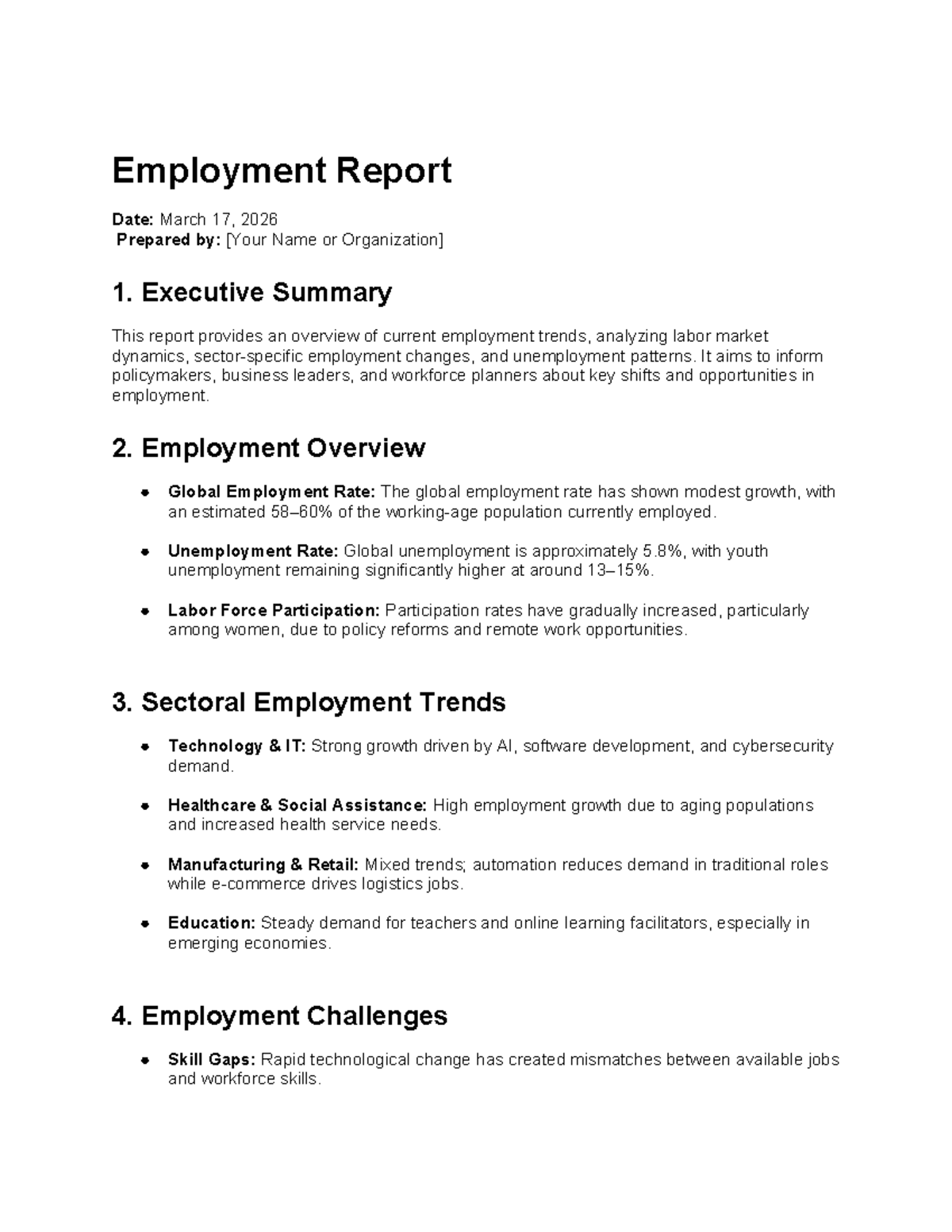 Employment Trends & Challenges Report - SIU - Studocu