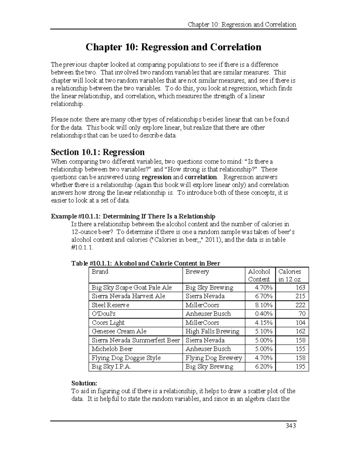 Chapter 10 - practice material - Chapter 10: Regression and Correlation ...