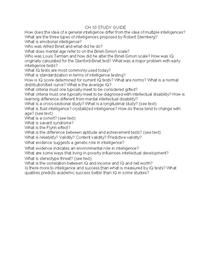 Intro Psych Rollins - Test 3 Study Guide - Chapter 10 Intelligence ...