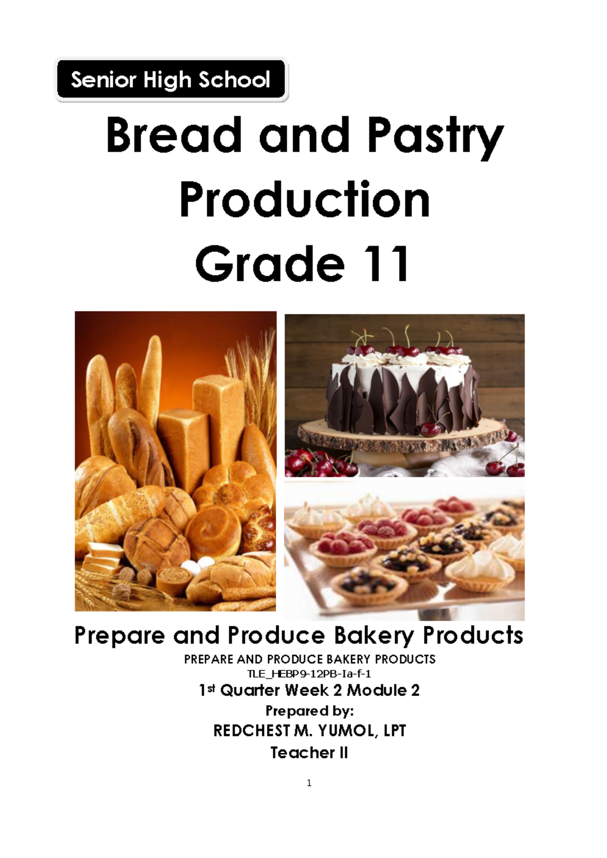 Q1 W2 TLE_HEBP9-12PB-Ia-f- Bakery Products Module - Studocu