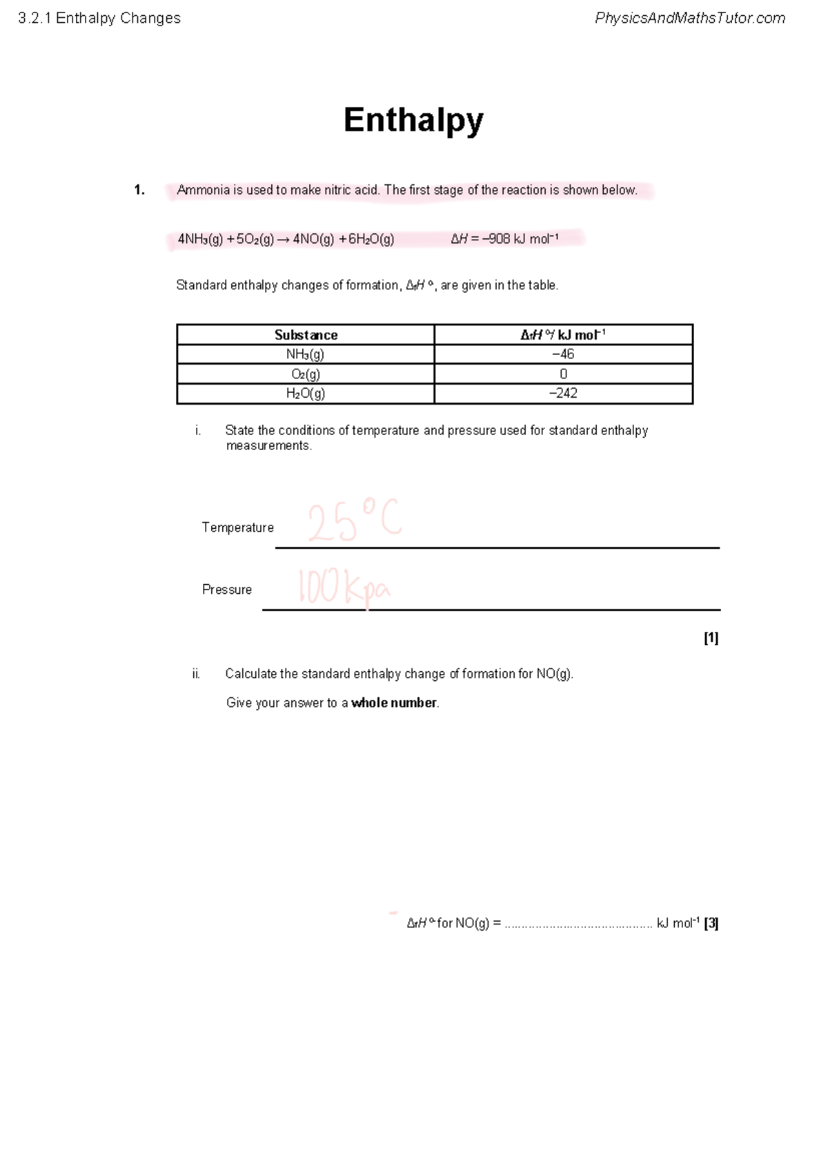 3.2.1 Enthalpy Changes: Comprehensive Guide for QP Exam Preparation ...