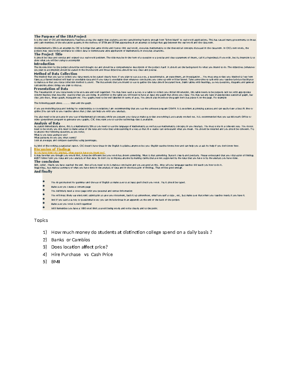 SBA Project: Analyzing Real-World Math Applications in CXC Context ...