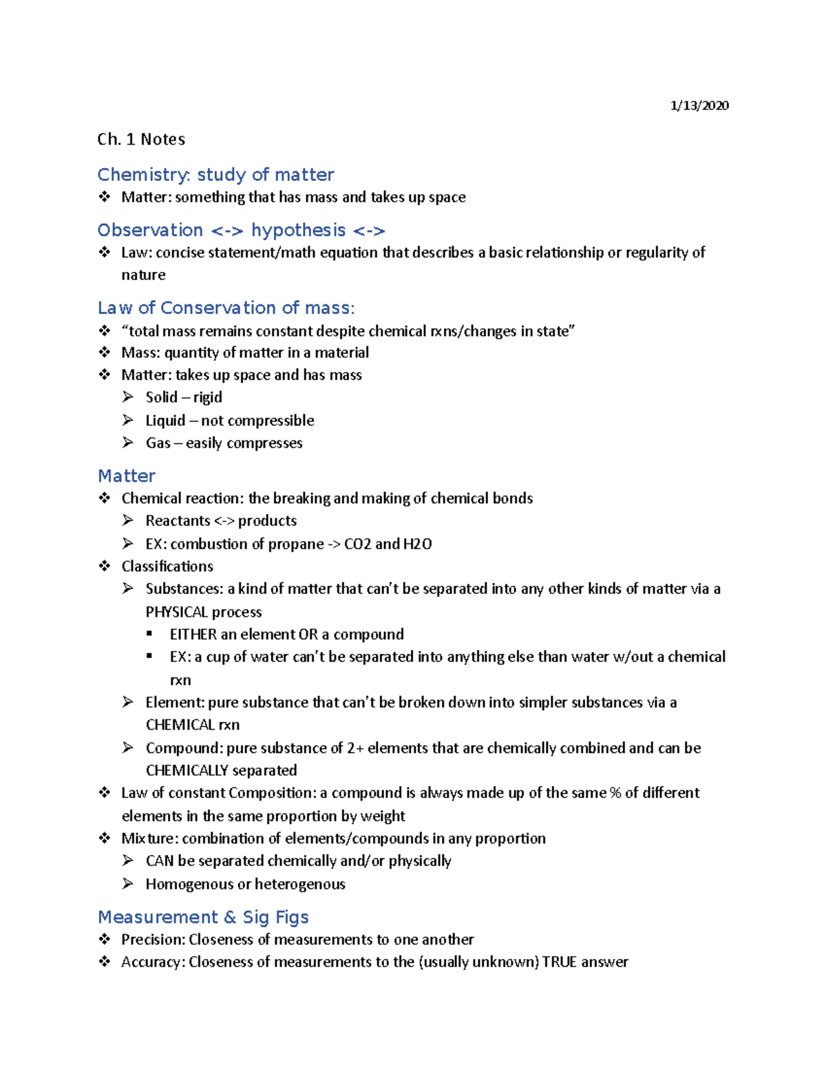 CH. 1 - Key Concepts and Highlights in Chemistry Basics - Studocu